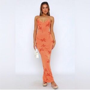 White Fox Boutique Vibrant Orange Maxi Dress
